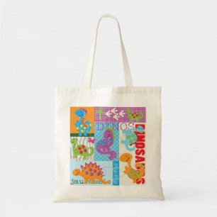 Bolsa Tote Sacola dos miúdos dos dinossauros
