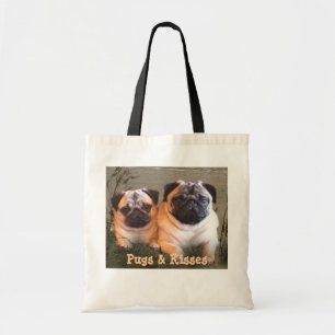 Bolsa Tote Sacola dos Pugs & dos beijos