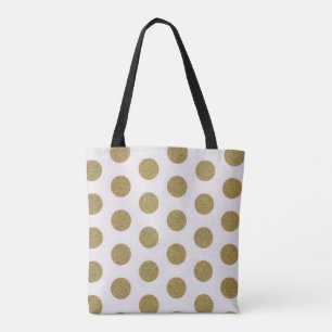 Bolsa Tote Sacola Dourado das bolinhas da faísca