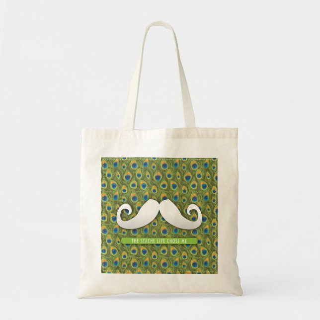 Bolsa Tote Sacola engraçada bonito do bigode com impressão do (Frente)