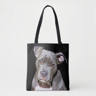 BOLSA TOTE SACOLA ENGRAÇADA DO CÃO DE PITBULL