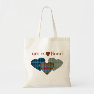 Bolsa Tote Sacola escocesa dos corações do amor do Tartan d