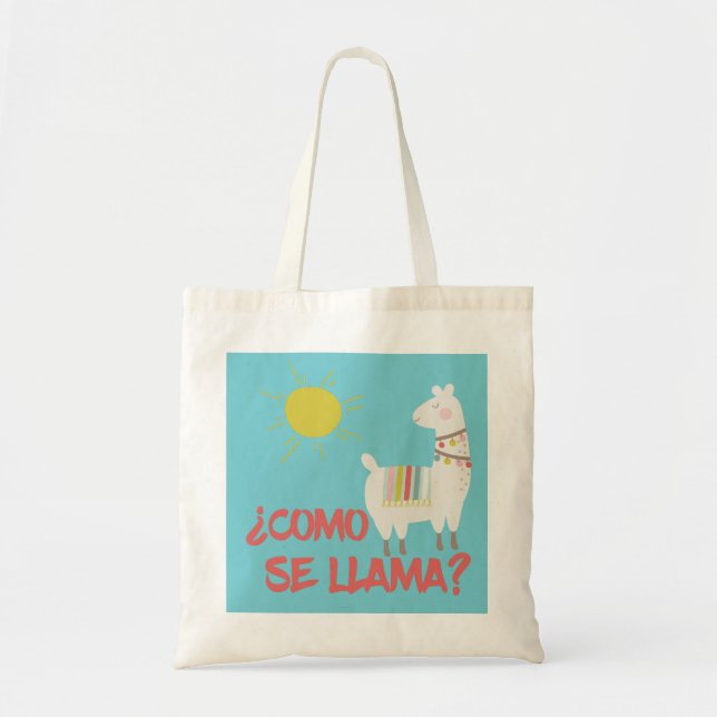 Bolsa Tote Sacola espanhola engraçada da chalaça do lama do (Frente)