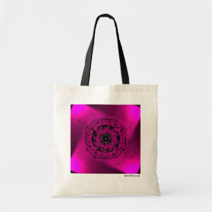 Bolsa Tote Sacola espiral leve cor-de-rosa do teste padrão