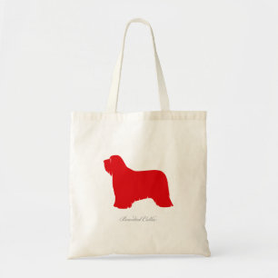 Bolsa Tote Sacola farpada do Collie (silhueta vermelha)