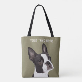 Bolsa Tote Sacola feita sob encomenda de Boston Terrier