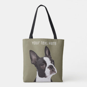 Bolsa Tote Sacola feita sob encomenda de Boston Terrier