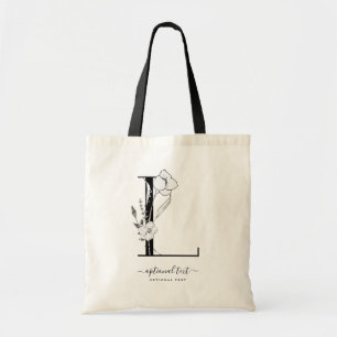 Bolsa Tote Sacola feita sob encomenda floral do monograma -