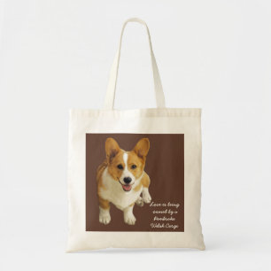 Bolsa Tote Sacola feliz do Corgi de Galês do Pembroke
