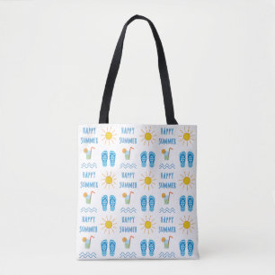 Bolsa Tote Sacola feliz do teste padrão do verão