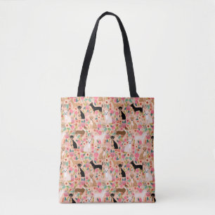 Bolsa Tote Sacola floral da chihuahua - flores da chihuahua