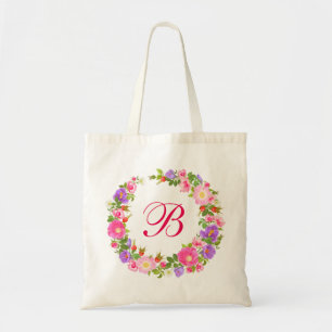 Bolsa Tote Sacola floral da grinalda do vintage rústico retr