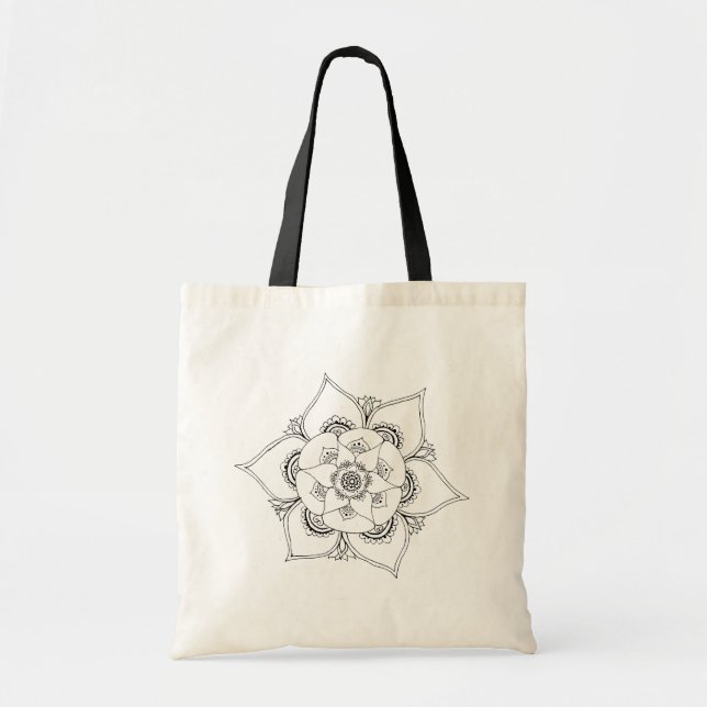 Bolsa Tote Sacola floral da mandala (Frente)