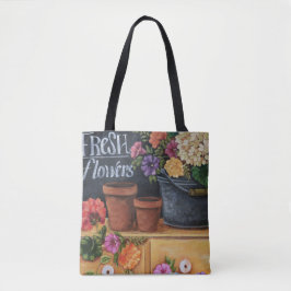 Bolsa Tote "Sacola floral das belas artes das flores frescas"