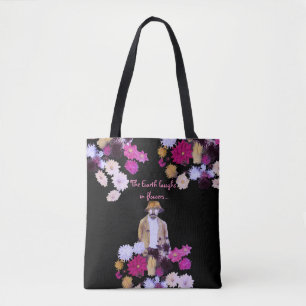Bolsa Tote Sacola floral do jardineiro da flor da dália