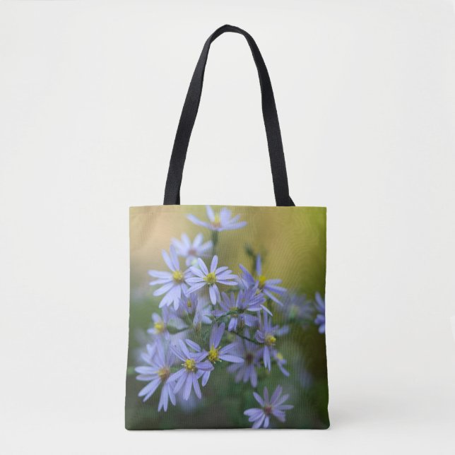Bolsa Tote Sacola floral do Wildflower dos ásteres roxos do (Frente)