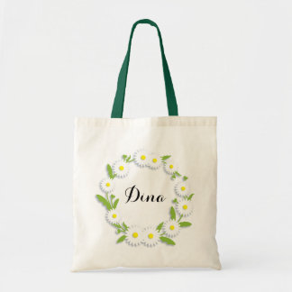 Bolsa Tote Sacola floral personalizada das margaridas