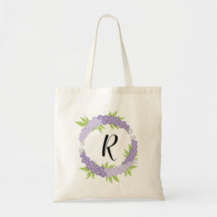 Bolsa Tote Sacola floral personalizada de Larkspur da lavanda