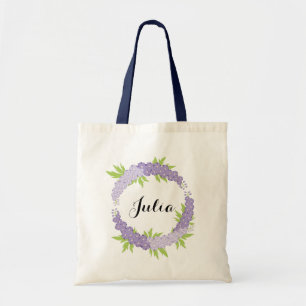 Bolsa Tote Sacola floral personalizada de Larkspur da lavanda