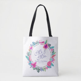 Bolsa Tote Sacola floral tropical personalizada do casamento