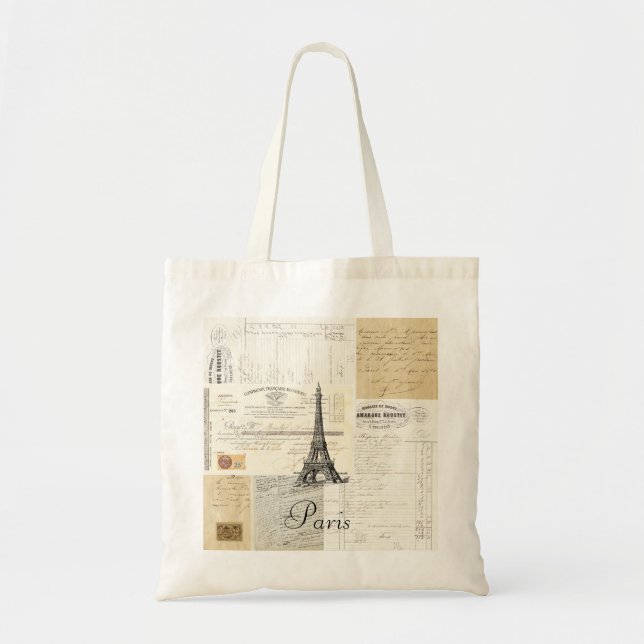 Bolsa Tote Sacola francesa das coisas efêmeras de Paris do (Frente)