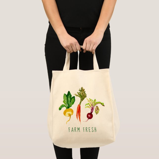 Bolsa Tote Sacola fresca da fazenda vegetal do trio (Frente (produto))