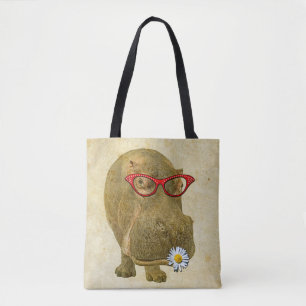 Bolsa Tote Sacola Funky do hipopótamo do divertimento!
