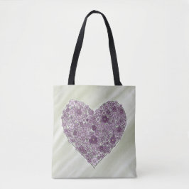 Bolsa Tote Sacola Heart of Flowers