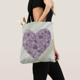 Bolsa Tote Sacola Heart of Flowers