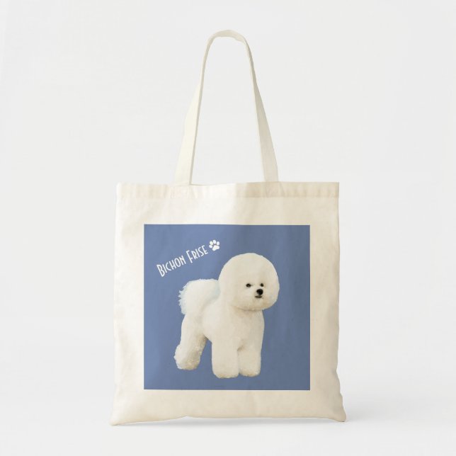 Bolsa Tote Sacola ilustrada Frise de Bichon (Frente)