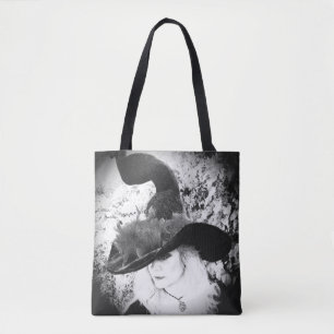 Bolsa Tote Sacola insolente preto e branco do Pagan de Wiccan