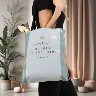 Bolsa Tote Sacola Mãe da Noiva | Verde Sage e Dourado