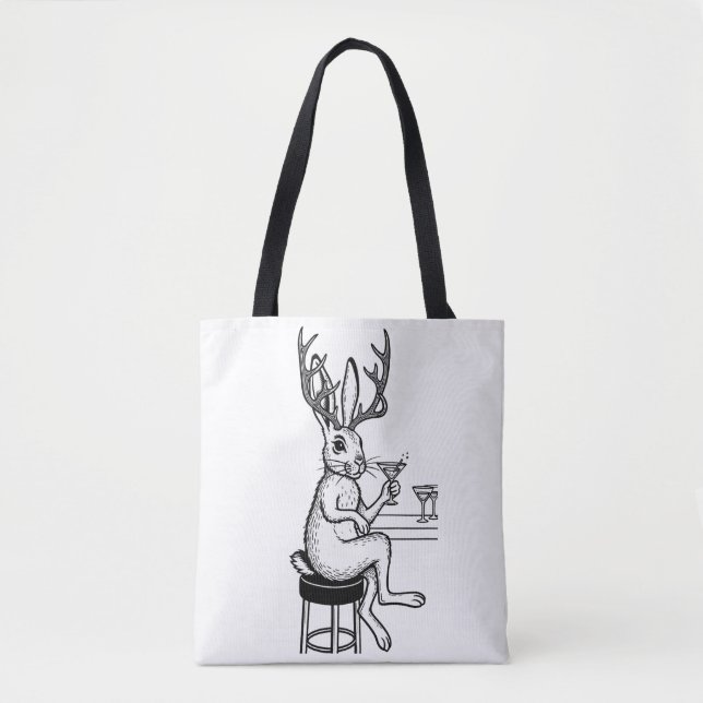 Bolsa Tote Sacola Martini Jackalope (Frente)