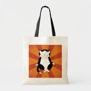 Bolsa Tote Sacola Meditating do gatinho do smoking