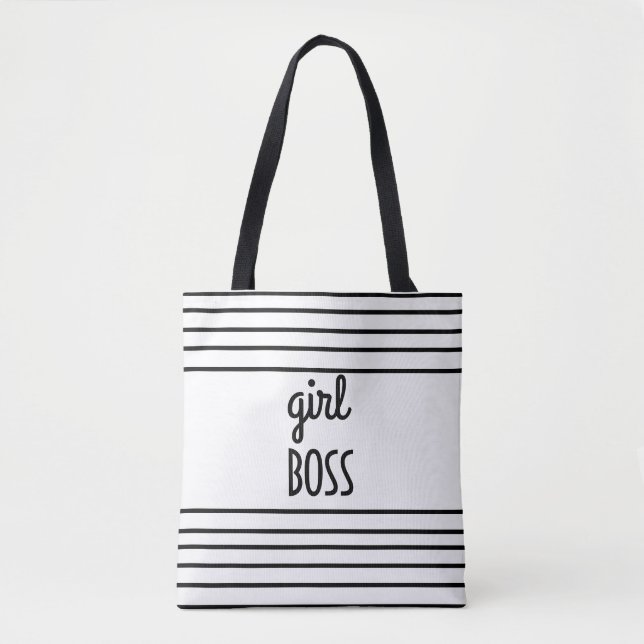 Bolsa Tote sacola moderna chique do chefe da menina (Frente)