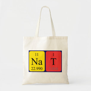 Bolsa Tote Sacola Nat do nome da mesa periódica