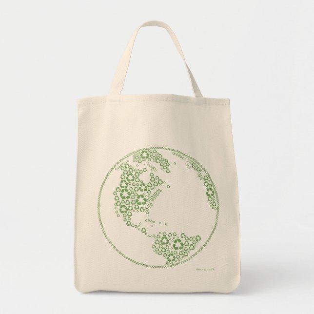 Bolsa Tote Sacola orgânica do reciclar global (Frente)