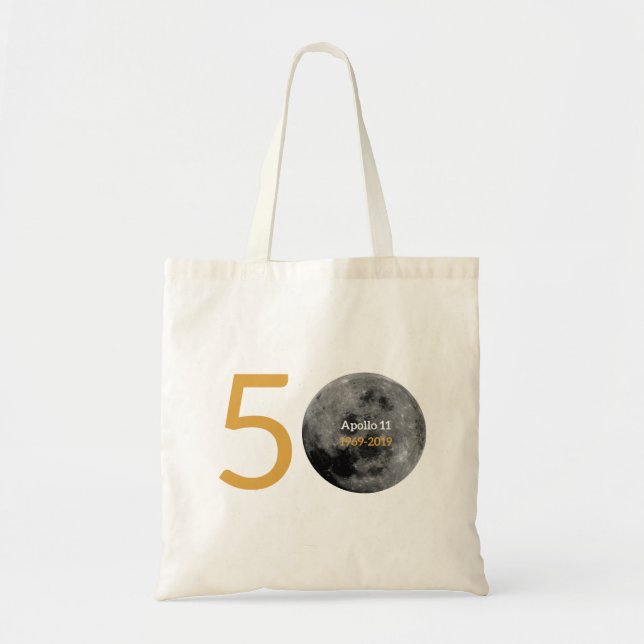 Bolsa Tote Sacola para aniversário de Apollo 11 o 50th (Frente)