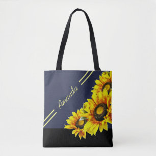 Bolsa Tote Sacola personalizada bonita do girassol