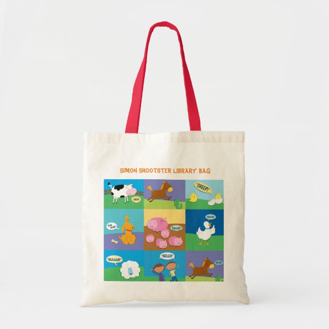 Bolsa Tote Sacola personalizada da biblioteca dos animais de (Frente)