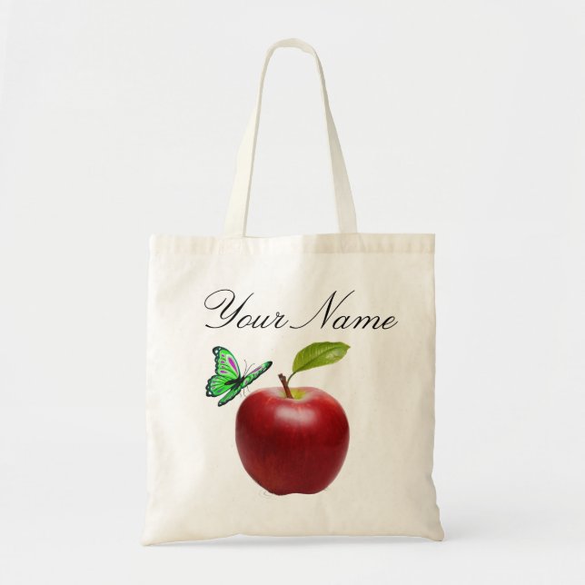 Bolsa Tote Sacola personalizada de APPLE e da BORBOLETA (Frente)