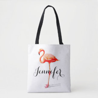 Bolsa Tote Sacola personalizada do flamingo das mulheres