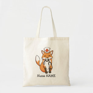 Bolsa Tote Sacola personalizada do Fox da enfermeira desenho