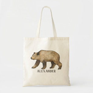 Bolsa Tote Sacola personalizada do urso de Brown