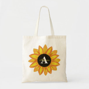 Bolsa Tote Sacola personalizada monograma do girassol