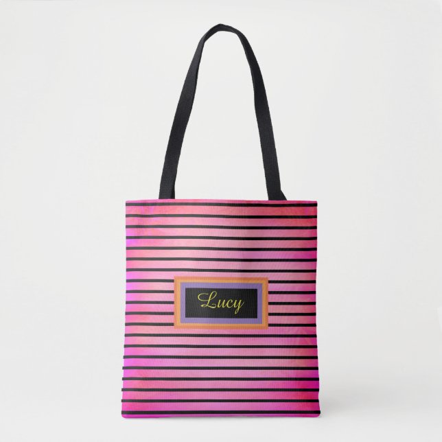 Bolsa Tote Sacola personalizada rosa (Frente)