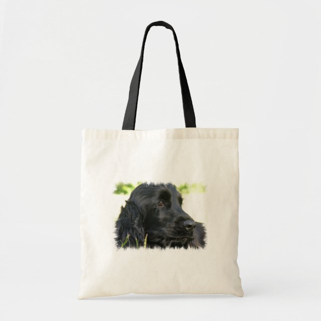 Bolsa Tote Sacola preta do cão de cocker spaniel (Frente)