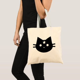Bolsa Tote Sacola preta do gato da estrela