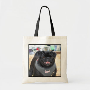 Bolsa Tote Sacola preta do pug