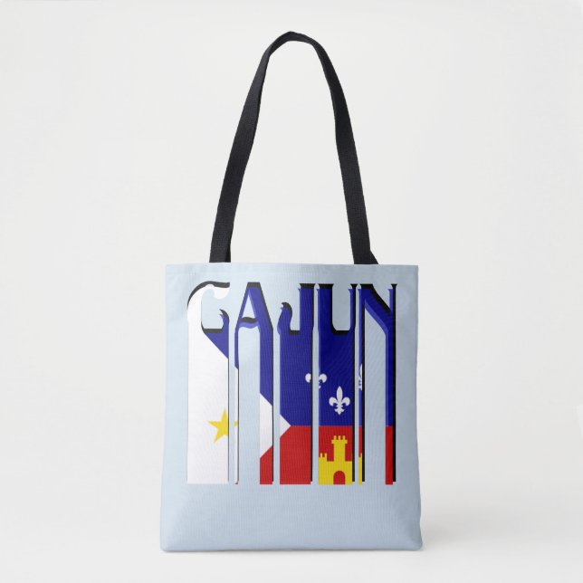 Bolsa Tote Sacola retro de Louisiana da bandeira de Cajun (Frente)